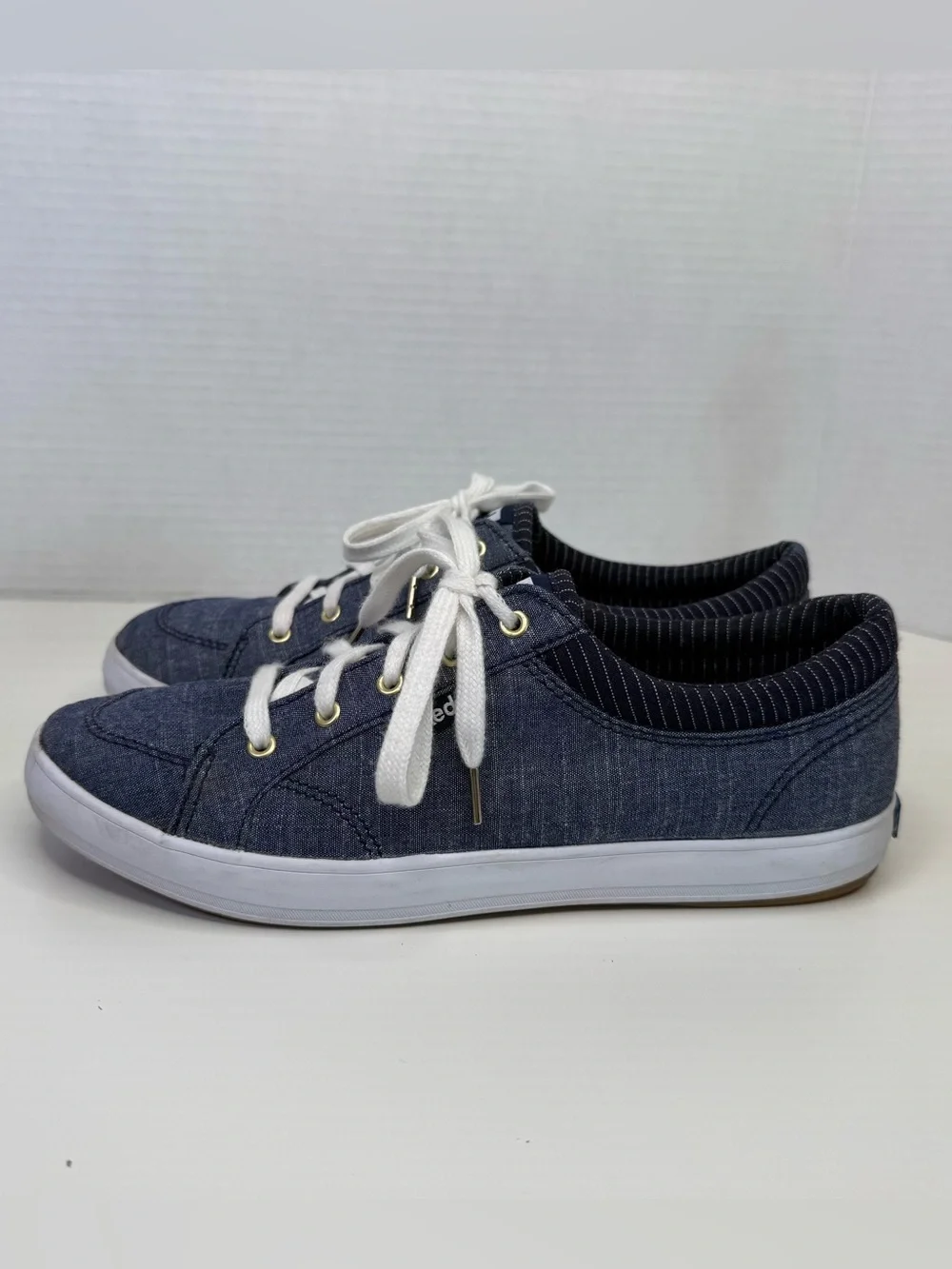 Keds Center III Textile Lace Up Women's Denim Chambray Shoes Sneakers Size 7.5